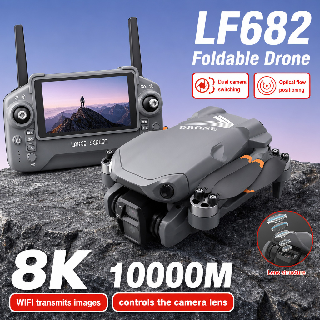 Drone Racing Camera - Luftbild-Drohne LF682 mit 8K HD Dual-Kameras,