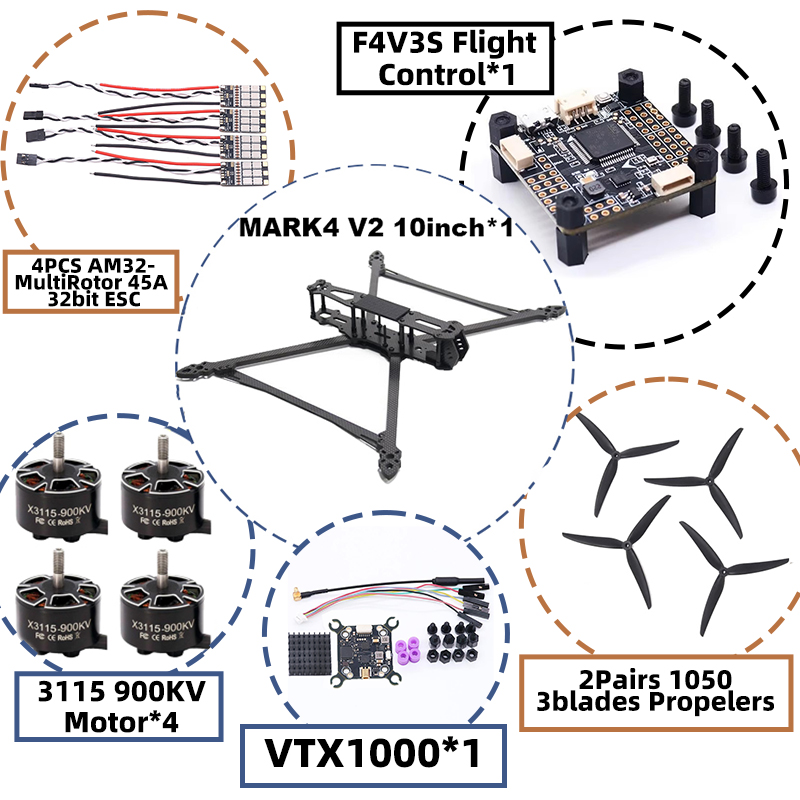 MARK4 V2 10-Zoll F4V3S/F4V3S P – Drone Racing Flight Controller Bewertung und Preis